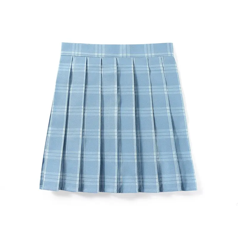 High-waist Minirock mit Falten und Karomuster