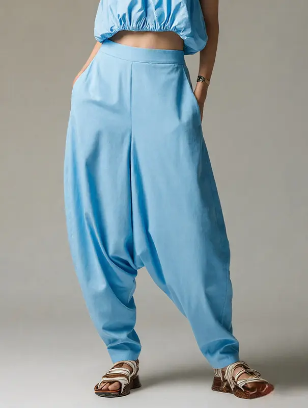 High-Waist Relaxed Fit Hose mit weitem Bein