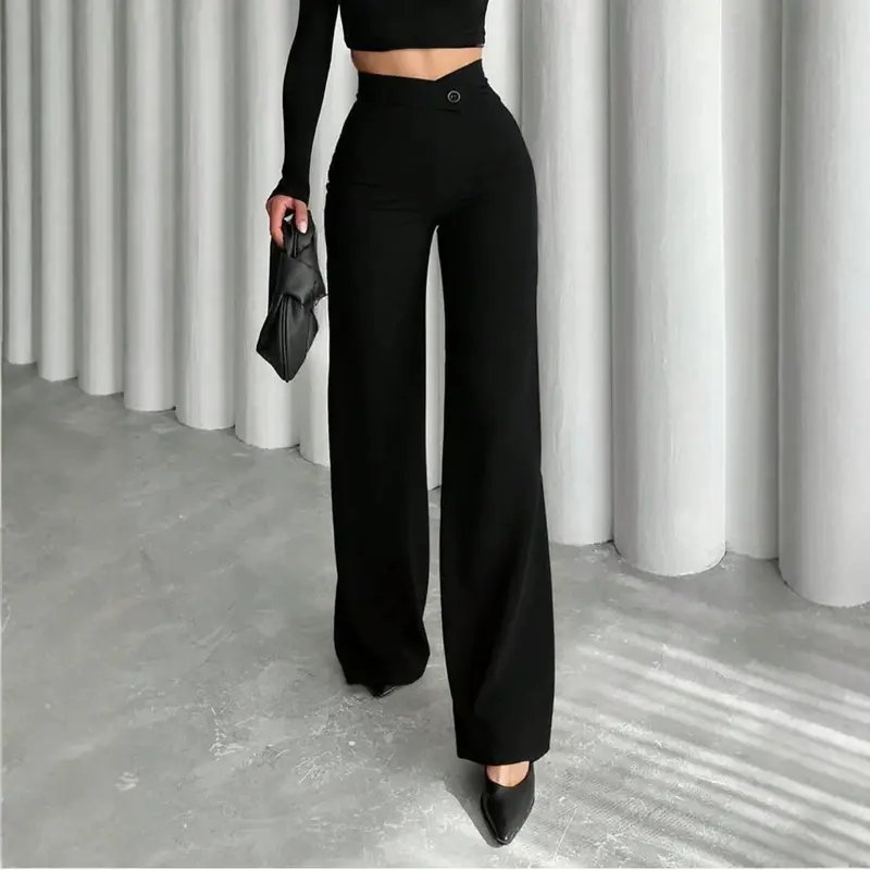 High-Waist Straight Leg Hose für Damen