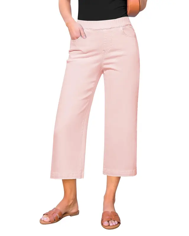 High-Waist Straight-Leg Jeans für Damen – Pink