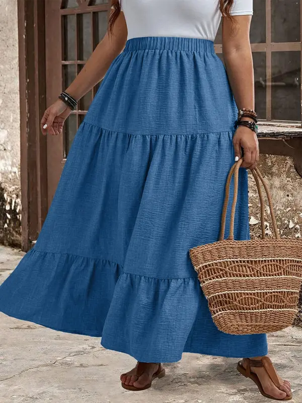 High Waist Vintage Maxi Jupe