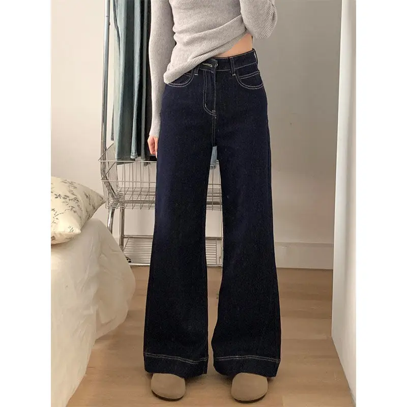 High-Waist Wide-Leg Jeans aus Denim