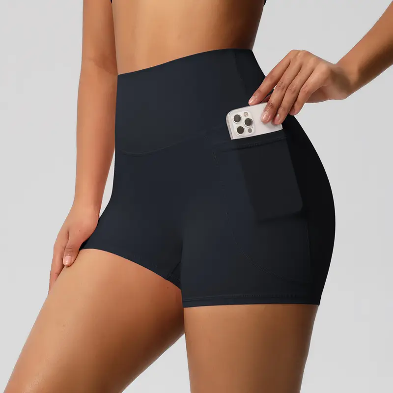 High-Waist Yoga Shorts mit Taschen