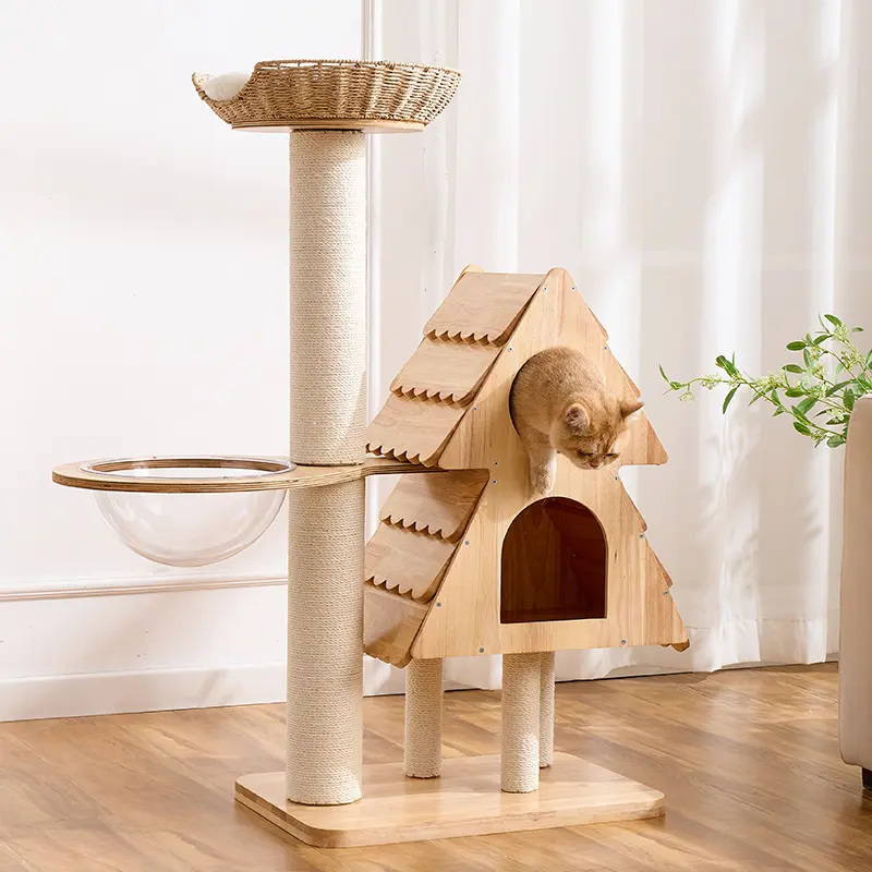 Holz-Katzenbaum «Weltraumkapsel»