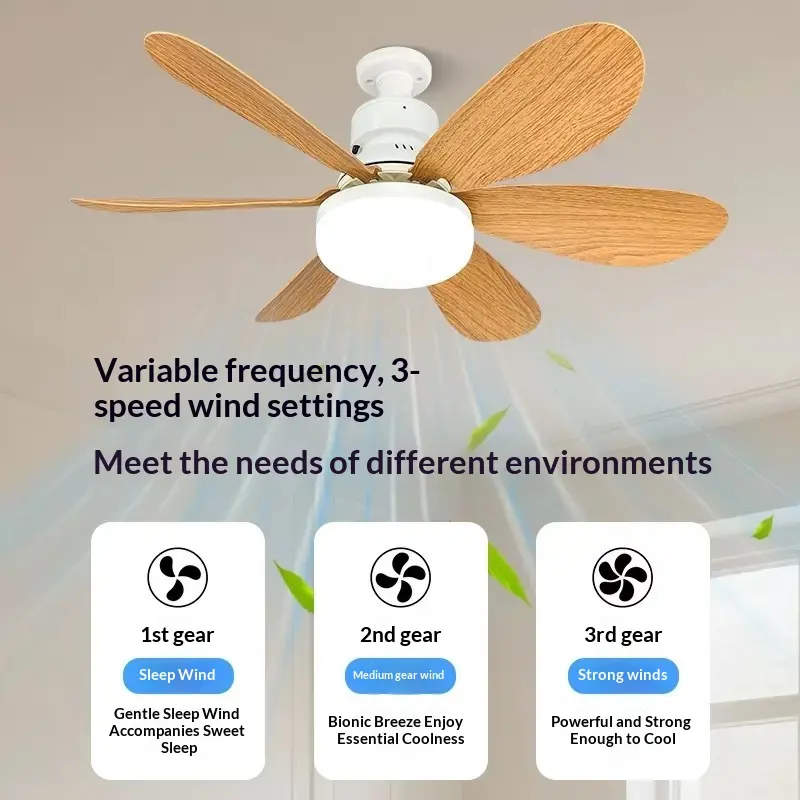 Holzimitat-Deckenventilator mit Blumenmuster