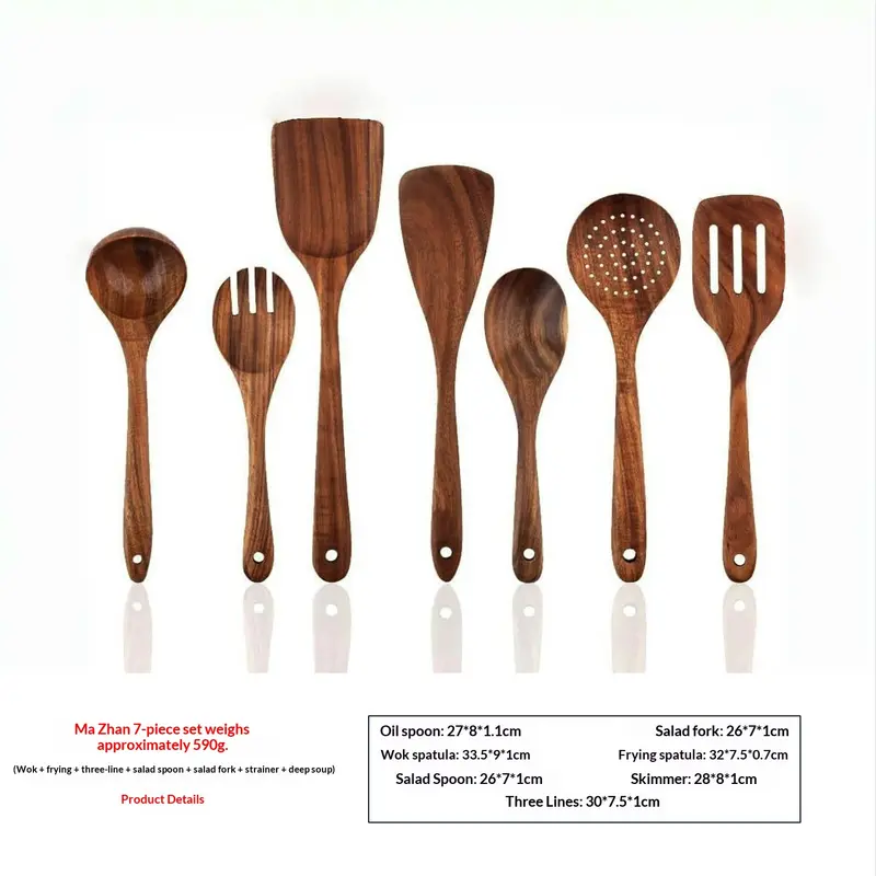 Holzkochutensilien-Set 7-teilig