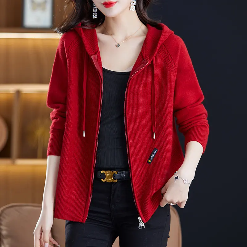 Hoodie-Cardigan im Western-Stil