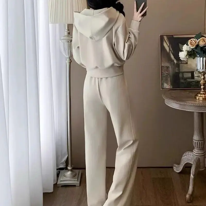 Hoodie und weite Hose Set im Western-Stil