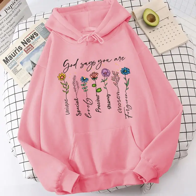 Hoodie «You Are Unique» mit Blumenprint