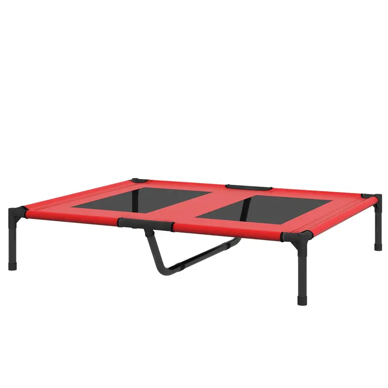 Hundebett Hundeliege robust erhöht & wetterfest Rot, 92x76x18cm
