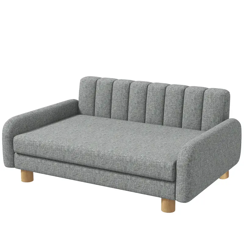 Hundebett weiches Kissen waschbarer Bezug Grau, 94x61x40cm