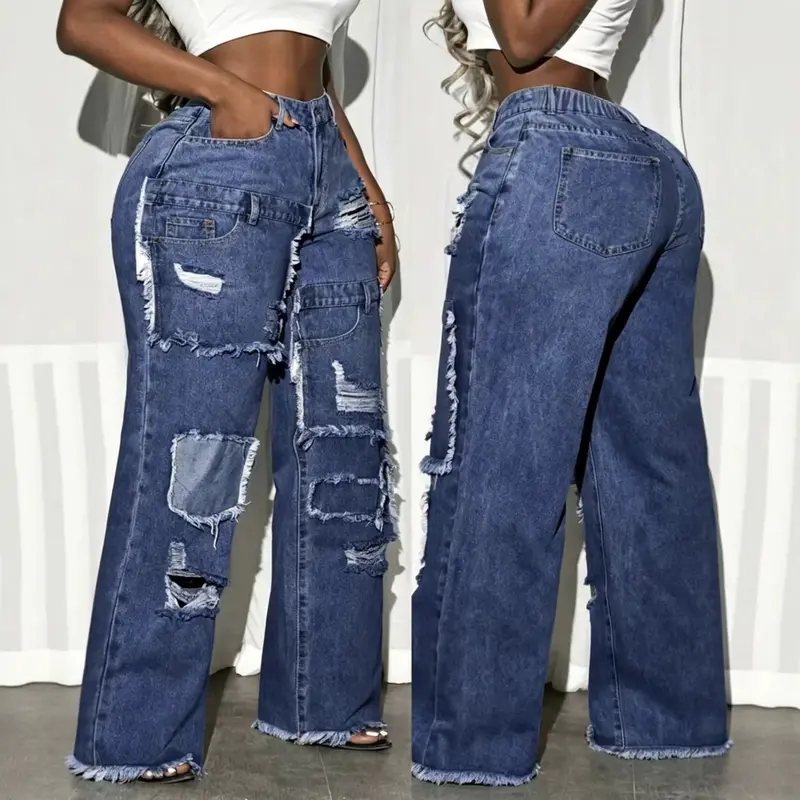 Jeans mit abgenutztem Look