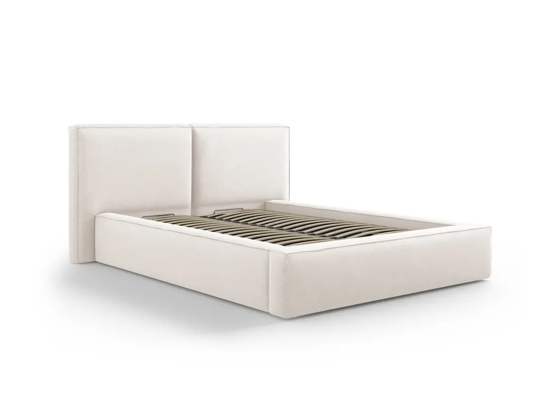 Jodie Bett mit Stauraumfunktion mit doppeltem Headboard 140cm