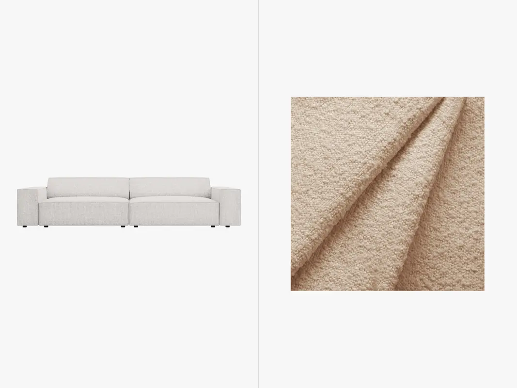 Jodie Boucle modulares Sofa 4 Sitzer