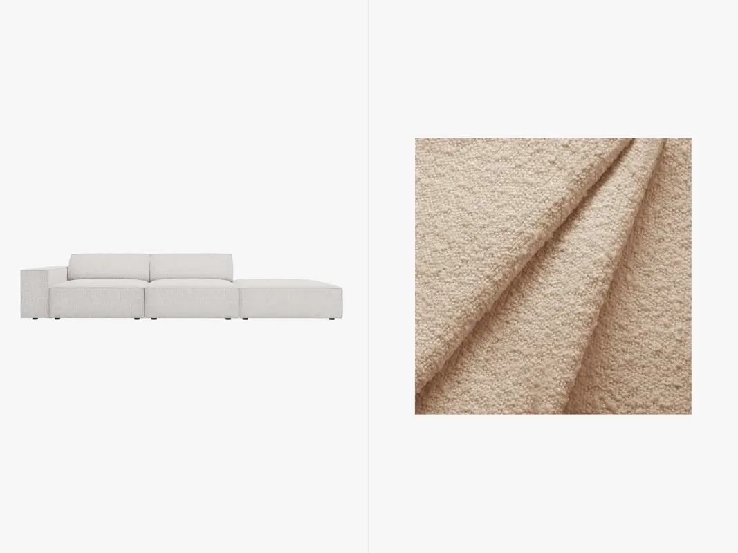 Jodie Boucle modulares Sofa open rechts 3 Sitzer
