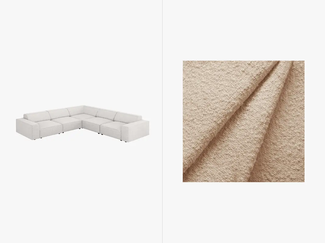 Jodie Boucle Symmetrical Ecksofa 6 Sitzer