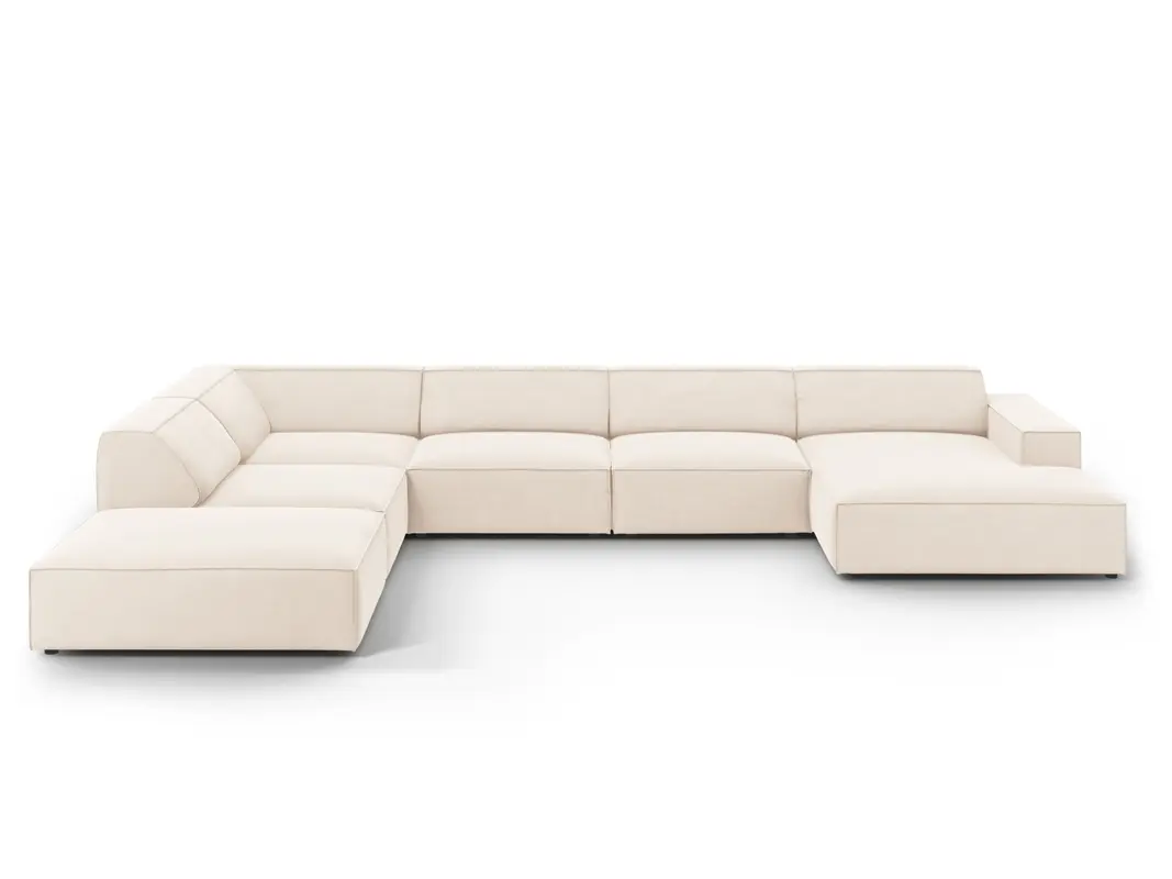Jodie Velour modulares Panoramic Ecksofa links 7 Sitzer