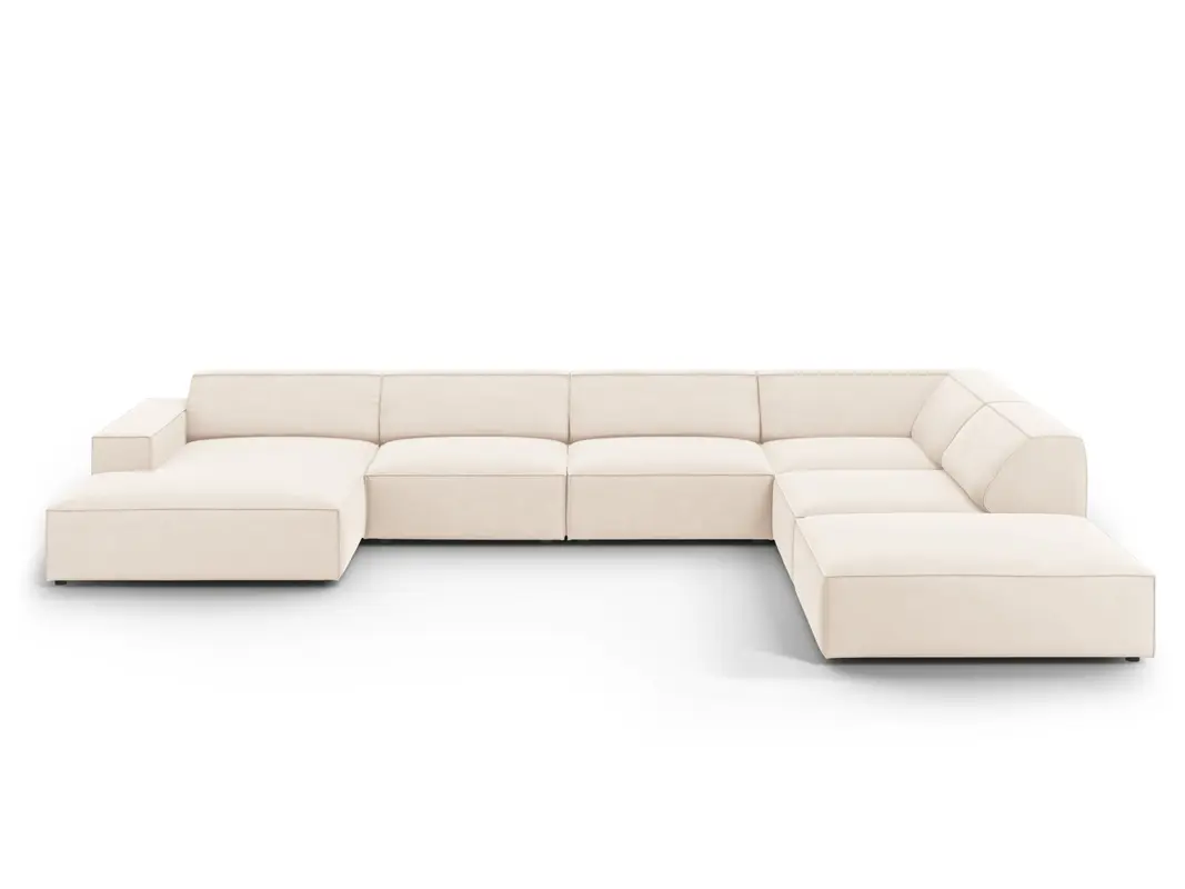 Jodie Velour modulares Panoramic Ecksofa rechts 7 Sitzer