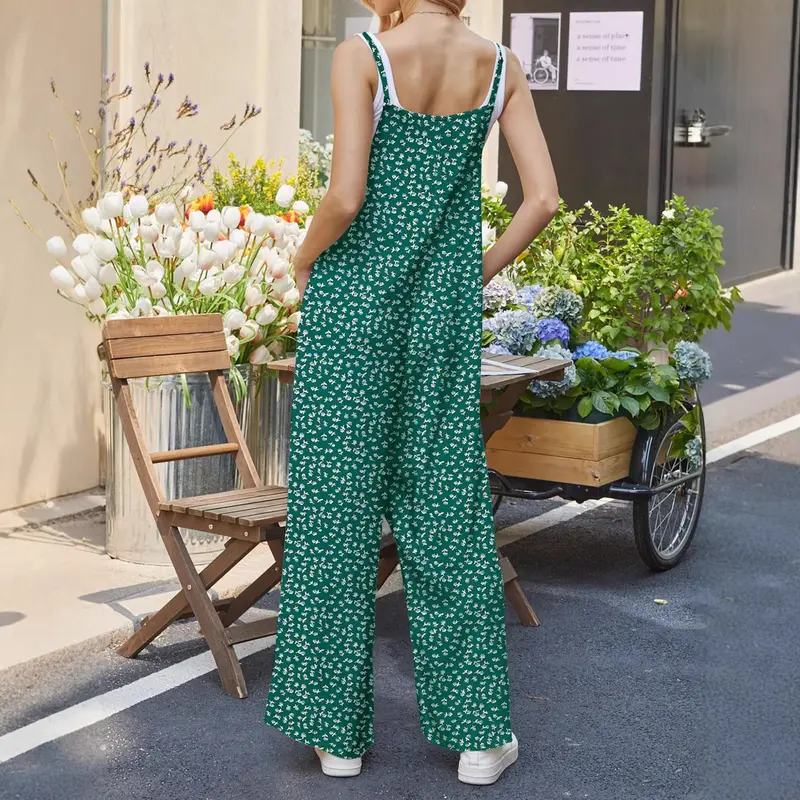 Jumpsuit mit Blumenprint und weitem Bein