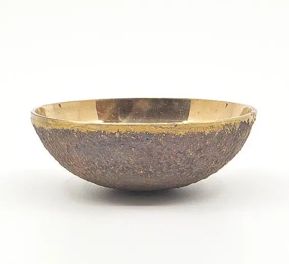 Kaash-Schale rau 7.5 cm – Ayurvedische Kansu-Schale für energetisierende Fussmassage