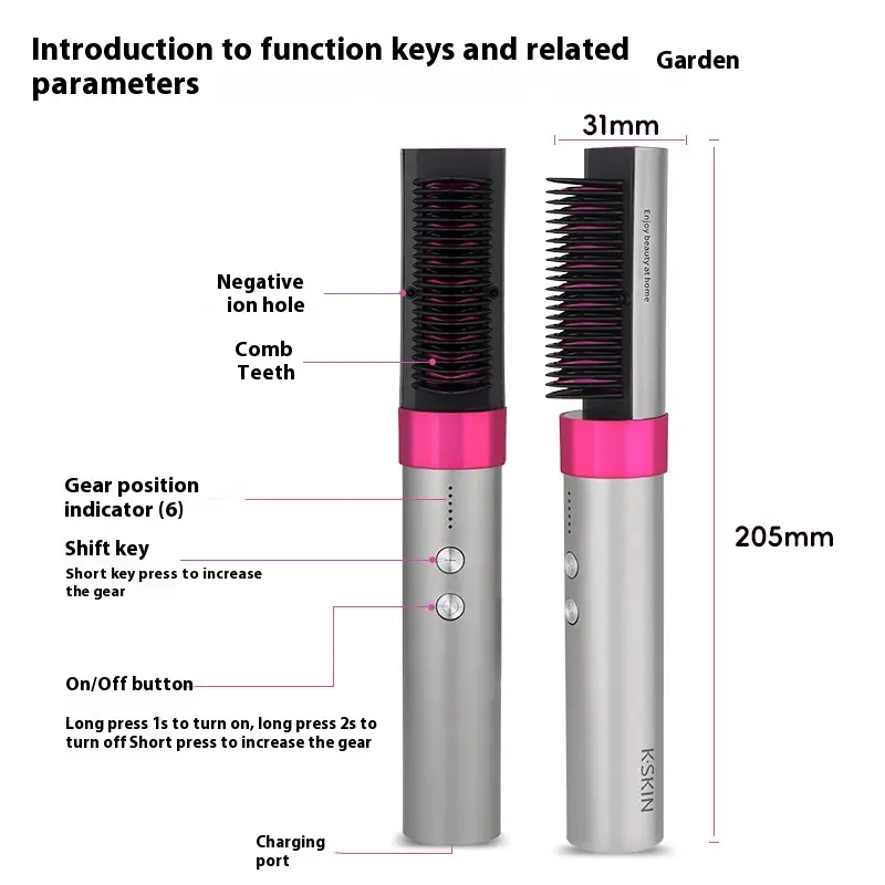 Kabelloser 2-in-1 Glätt- und Stylingkamm