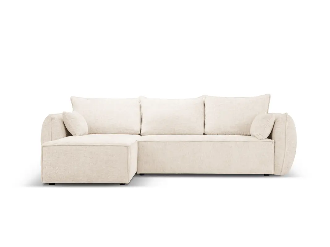 Kaelle Ecksofa links mit Schlaffunktion und Stauraumbox 4 Sitzer