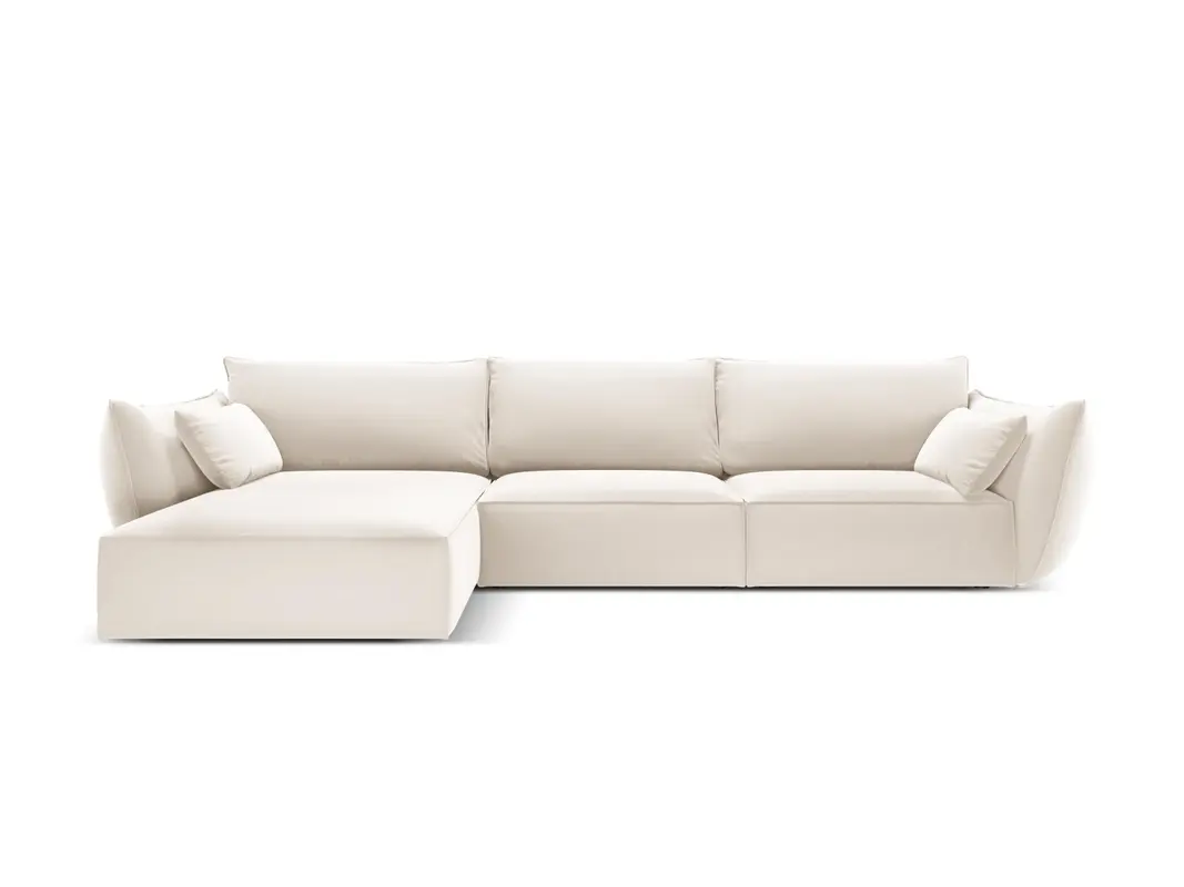 Kaelle Velour Ecksofa links 4 Sitzer
