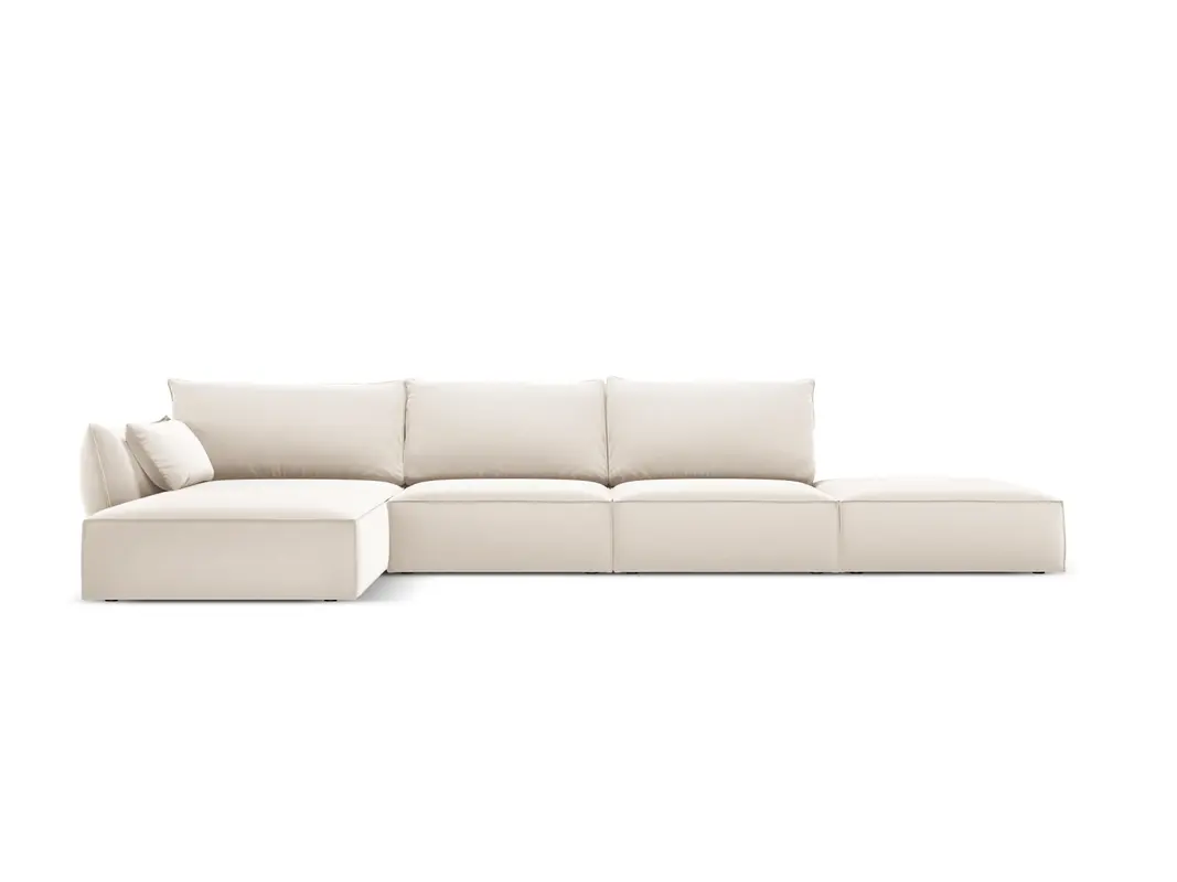 Kaelle Velour Ecksofa links 5 Sitzer