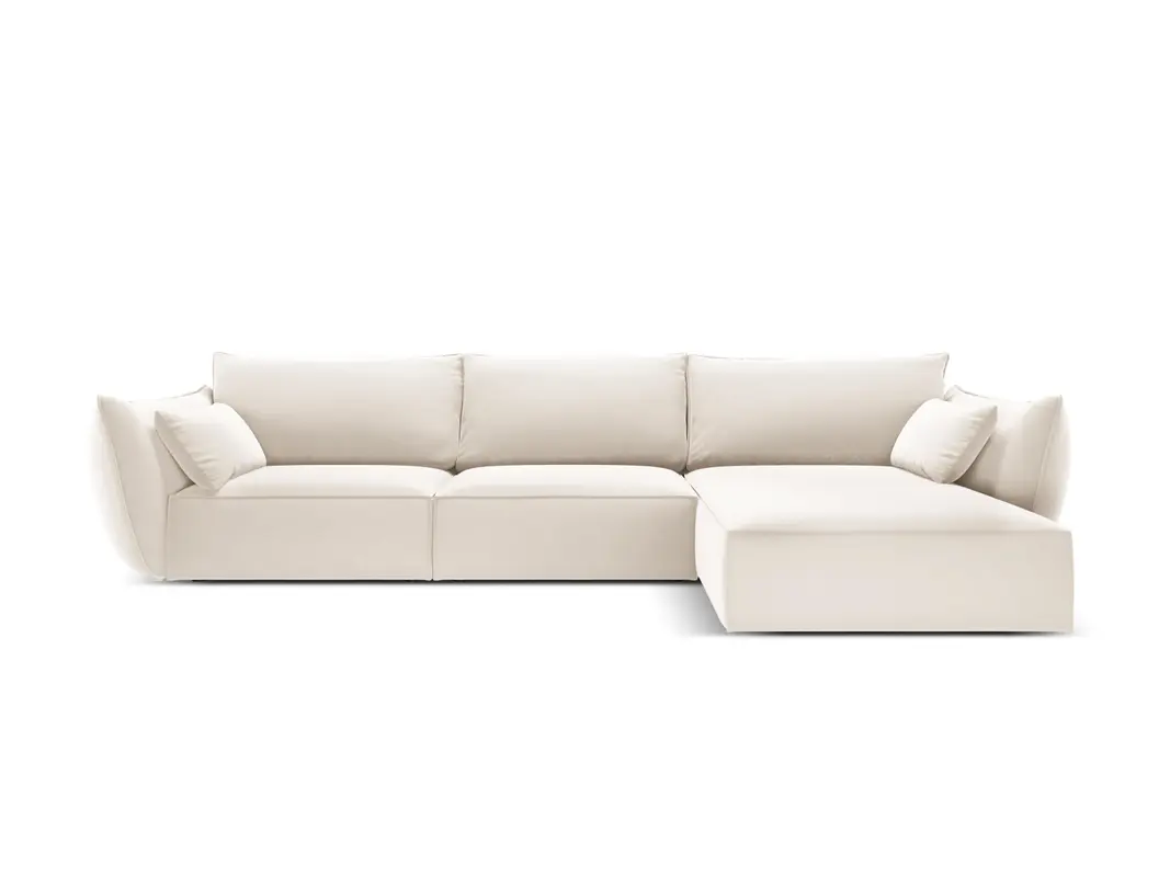 Kaelle Velour Ecksofa rechts 4 Sitzer
