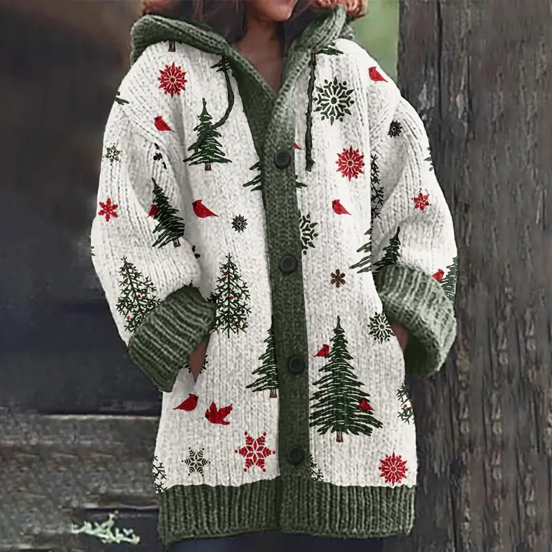 Kapuzen-Cape mit 3D-Effekt für Damen