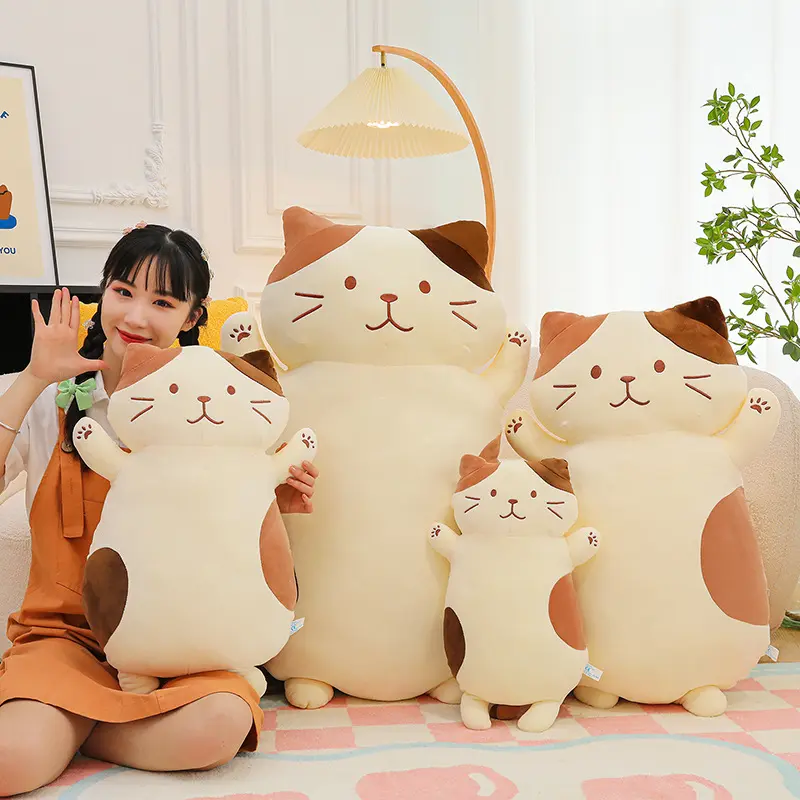 Käsekatze Plüschtier Schlafkissen