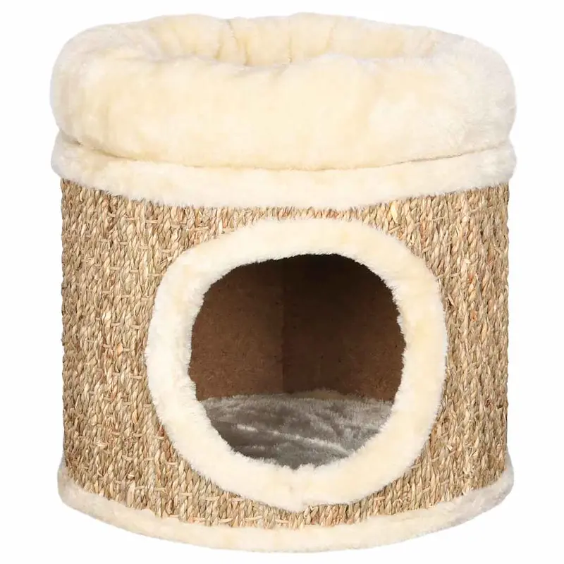 Katzenhöhle mit Luxus-Bett aus Seegras