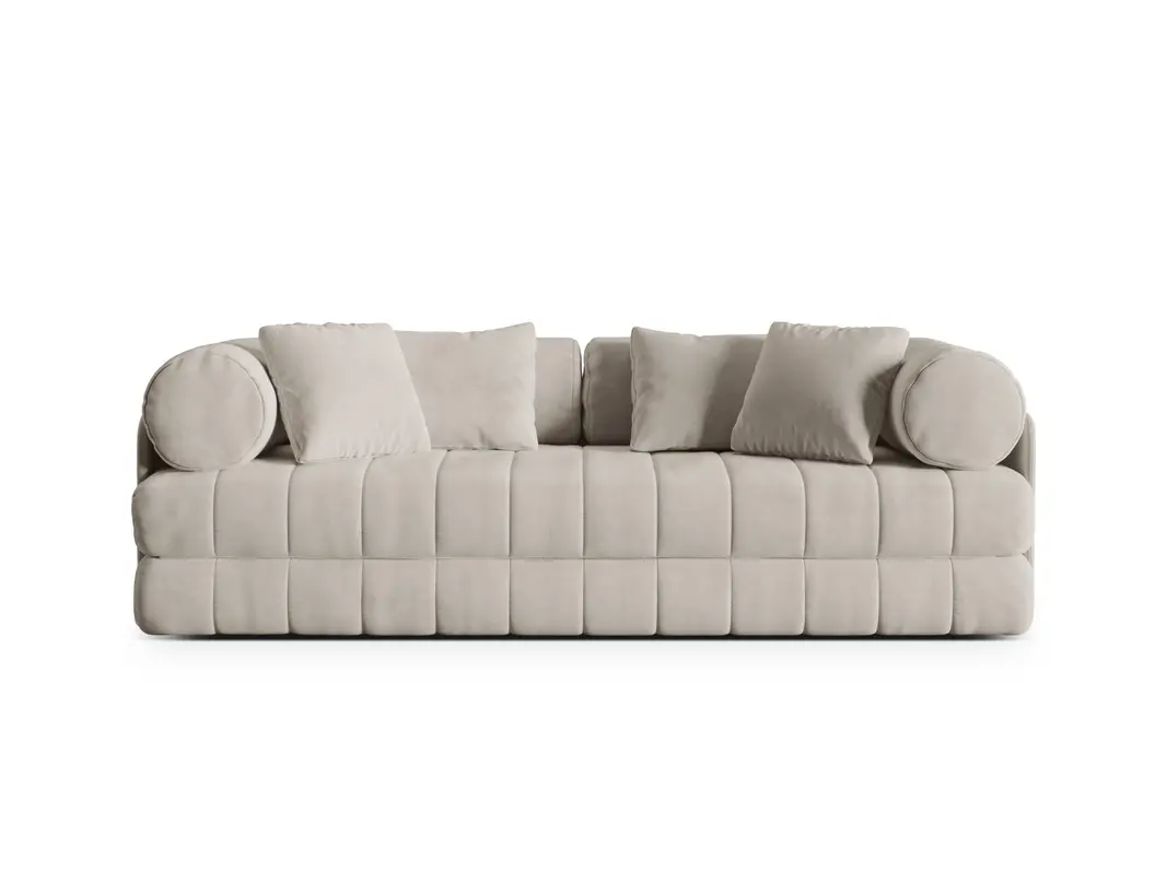 Kemi Velour Sofa mit Schlaffunktion 3 Sitzer