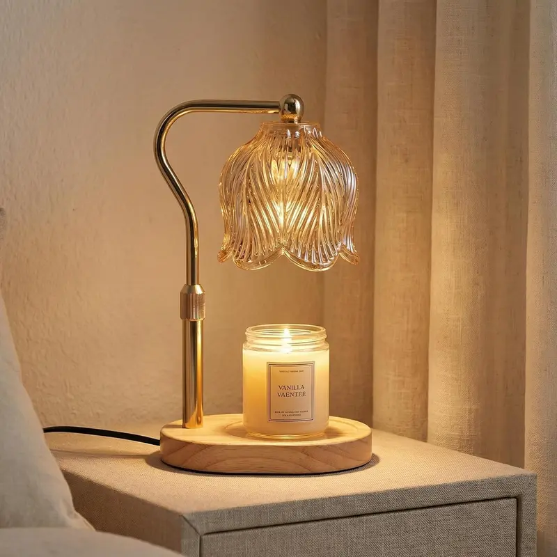 Kerzenwärmer-Lampe «Fiore» · Tulpen-Glasschirm