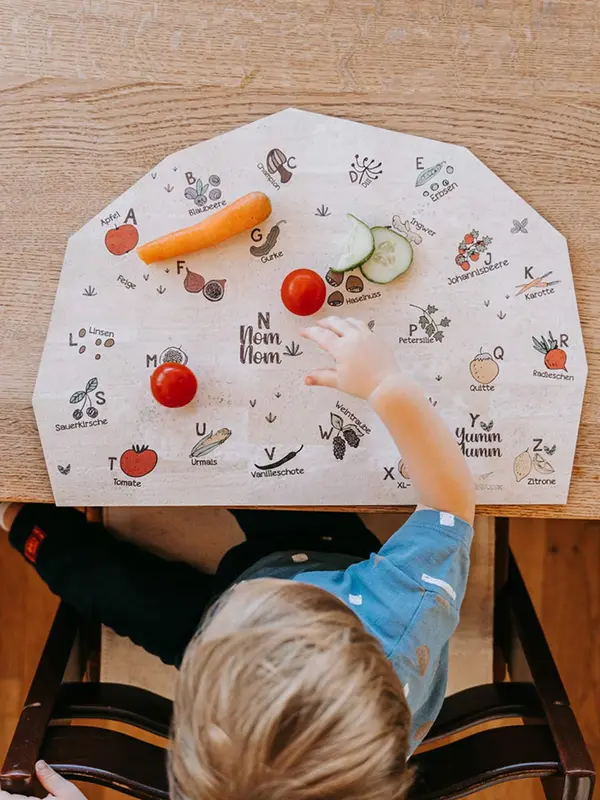 Kinder Tischset - Kork - Früchte und Gemüse