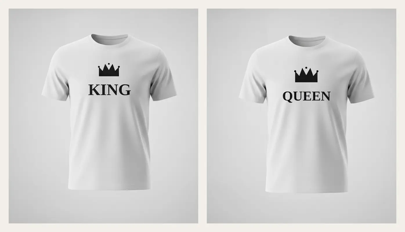 King & Queen Partner-Shirts · Couple T-Shirts 👑
