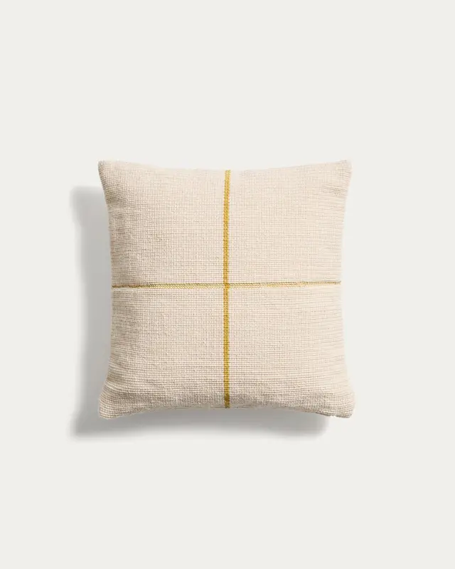 Kissenbezug Atima 100 % PET Jacquard gelb 45 x 45 cm