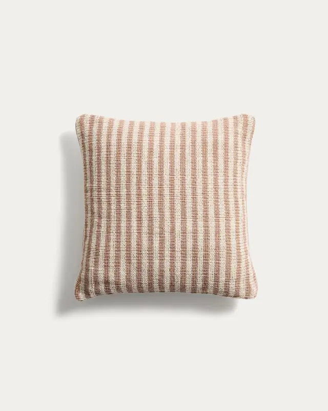 Kissenbezug Dirome 100 % PET beige gestreift 45 x 45 cm
