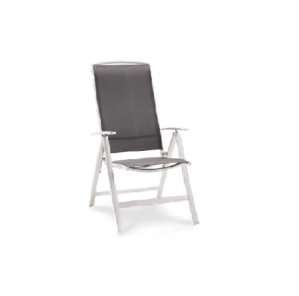Klappstuhl Outdoor Sessel Palermo - komplett aus Aluminium und hochwertigem Ergotex-Gewebe - silber