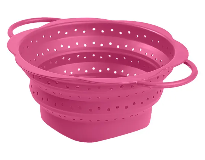 KOCHBLUME Faltsieb L 32x25x11.5 cm pink
