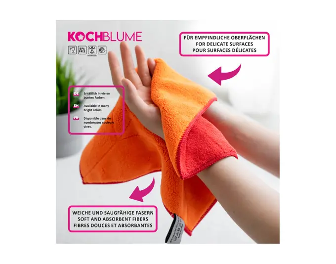 KOCHBLUME Microfasertuch 30x30 cm pink-lila