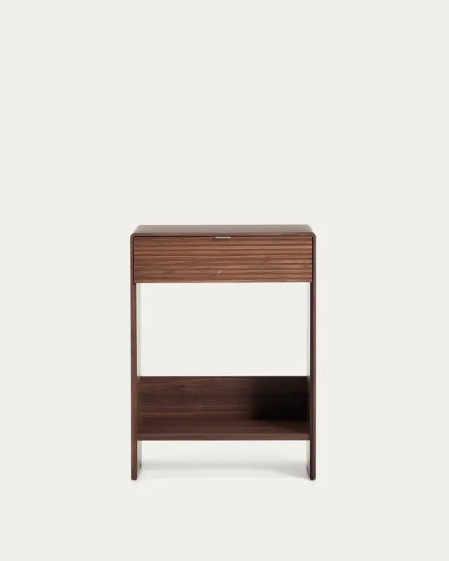 Konsolentisch Norlen mit Schublade und Regalboden in Nussbaumfurnier, FSC Mix Credit, 60 x 81 cm