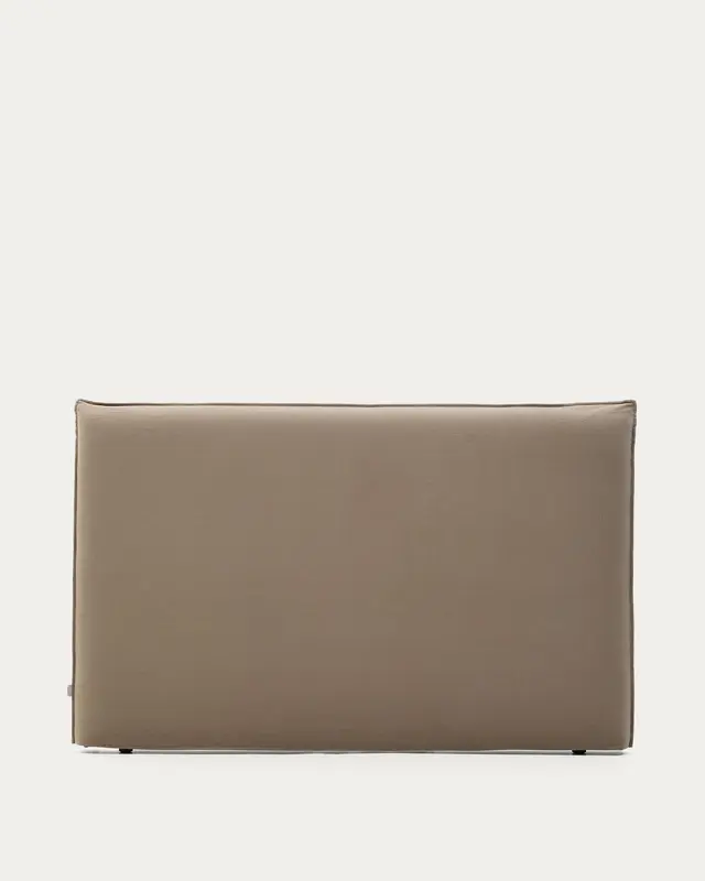 Kopfteil mit abnehmbarem Bezug Jaira aus Leinen und Baumwolle taupe für ein Bett von 180 cm FSC Mix Credit