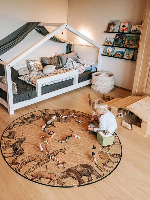 Kork Kinderteppich - Spielteppich - Kork - Arche Noah - rund