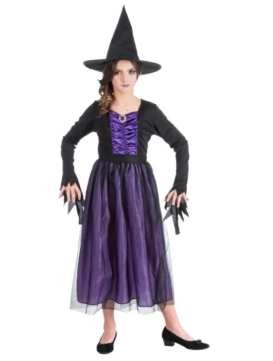 Kostüm Agatha Hexe mit Hut