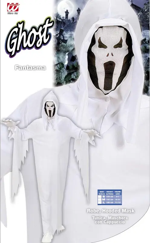Kostüm Geist mit Scream-Maske · Gr. 140cm