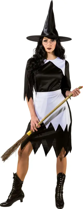 Kostüm Hexe schwarz-weiss