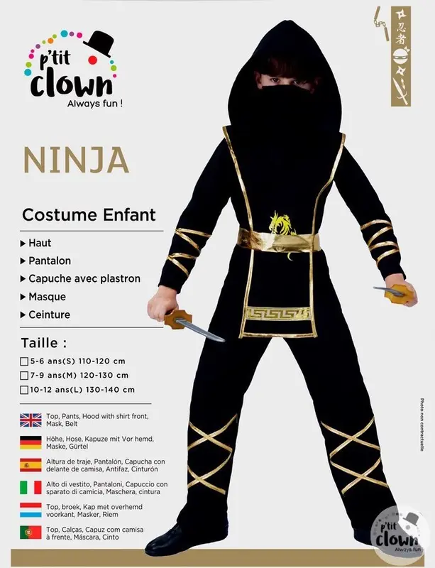 Kostüm Ninja 7-9 Jahre Hose
