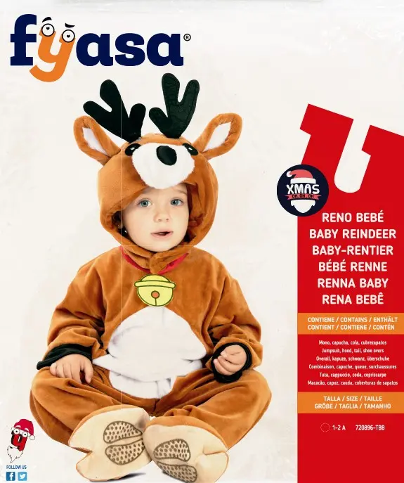 Kostüm Rentier 1-2 Jahre