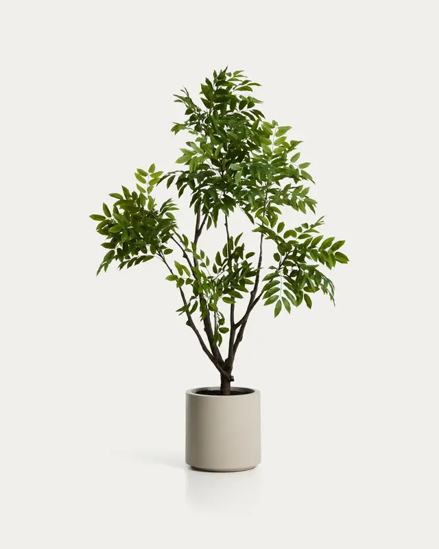 Künstlicher Essigbaum mit weissem Topf, 185 cm